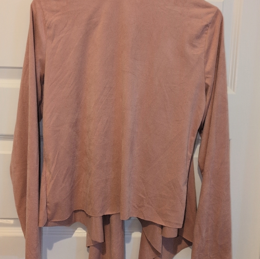 Open-Front Draped Blazer in Dusty Rose - Picture 12 of 13